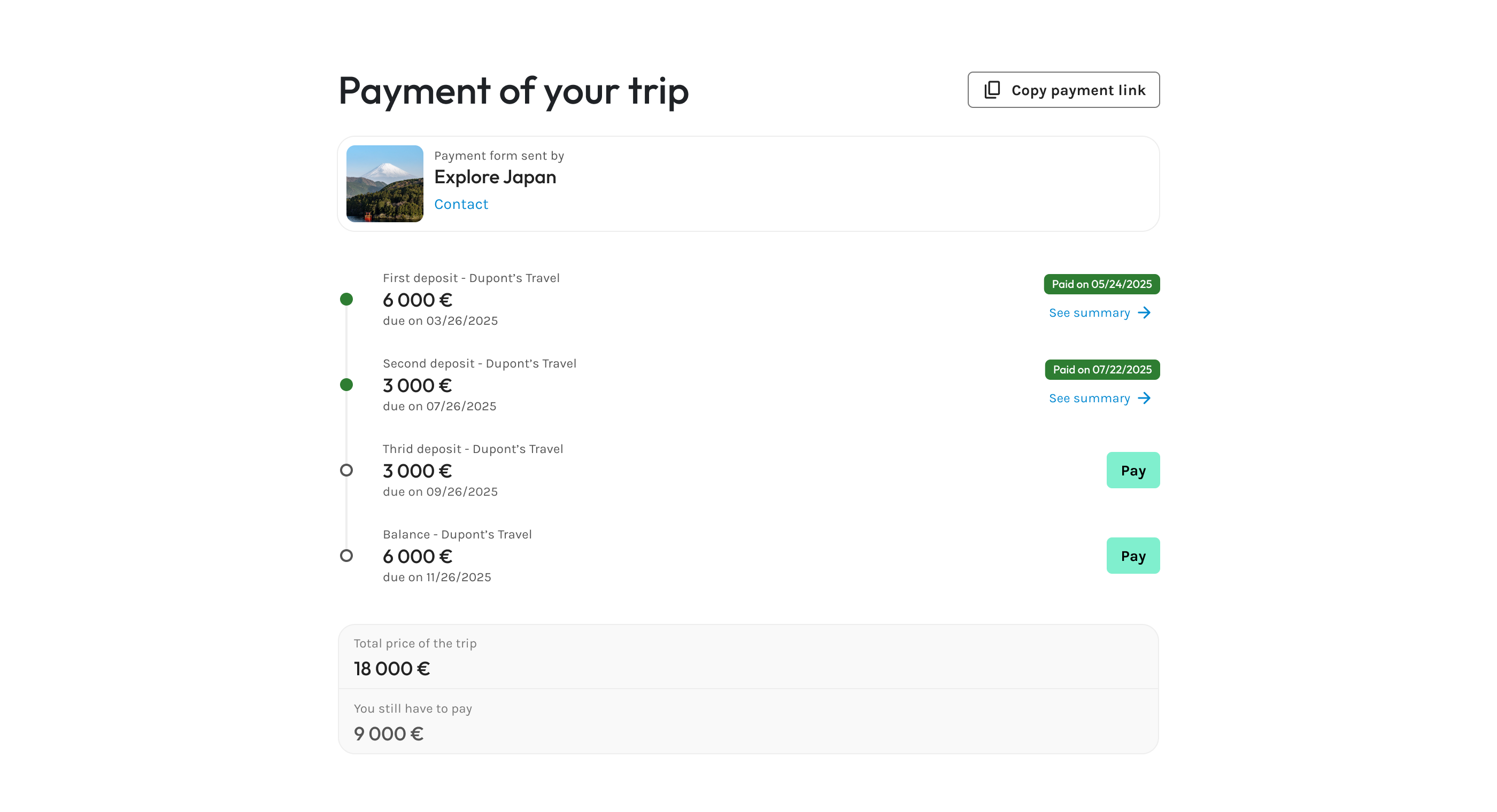 example payment schedule